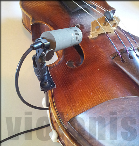 Micro SCHOEPS MK 22 monté sur pince pour violon VA1